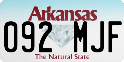 AR license plate 092MJF