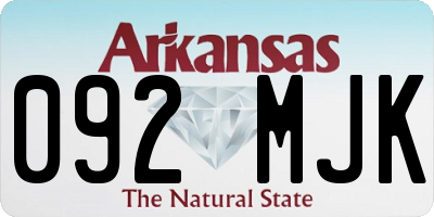 AR license plate 092MJK