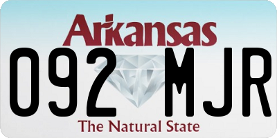 AR license plate 092MJR