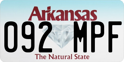 AR license plate 092MPF