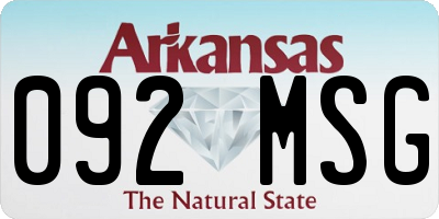 AR license plate 092MSG