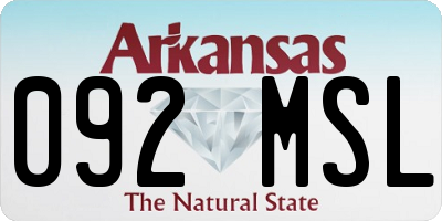 AR license plate 092MSL