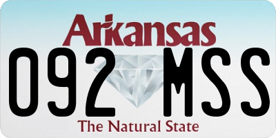 AR license plate 092MSS