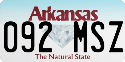AR license plate 092MSZ