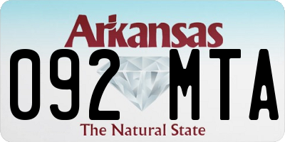 AR license plate 092MTA