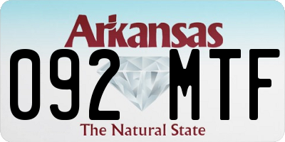 AR license plate 092MTF