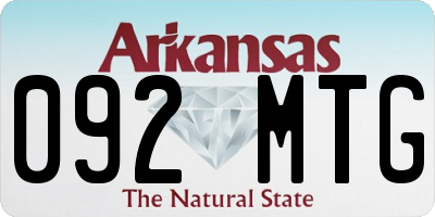 AR license plate 092MTG