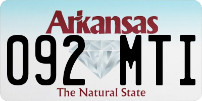 AR license plate 092MTI