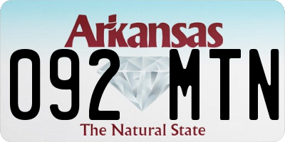 AR license plate 092MTN