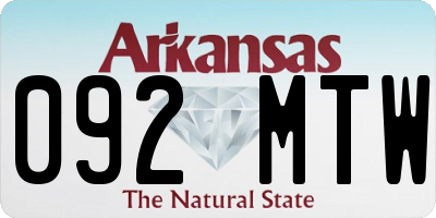 AR license plate 092MTW