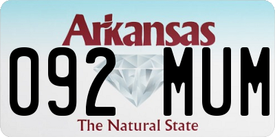 AR license plate 092MUM