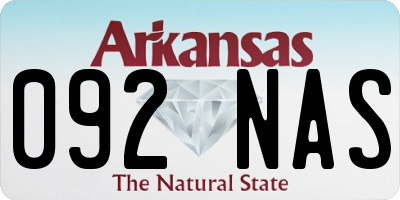 AR license plate 092NAS