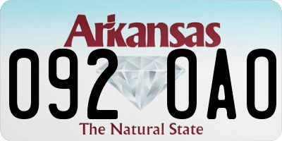 AR license plate 092OAO