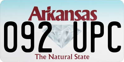 AR license plate 092UPC