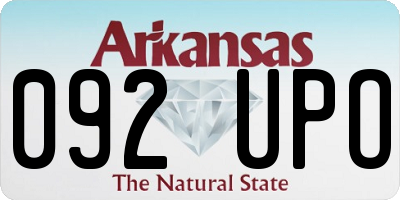 AR license plate 092UPO