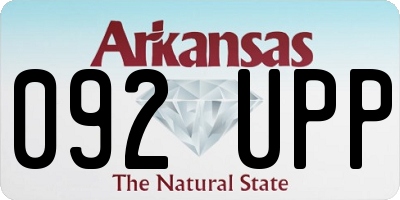 AR license plate 092UPP