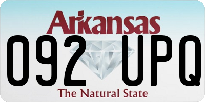 AR license plate 092UPQ