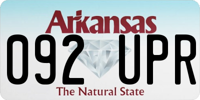 AR license plate 092UPR