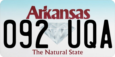 AR license plate 092UQA