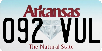 AR license plate 092VUL