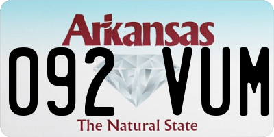 AR license plate 092VUM