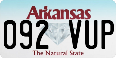AR license plate 092VUP