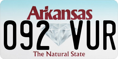 AR license plate 092VUR