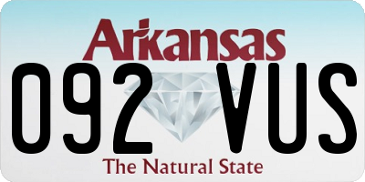 AR license plate 092VUS