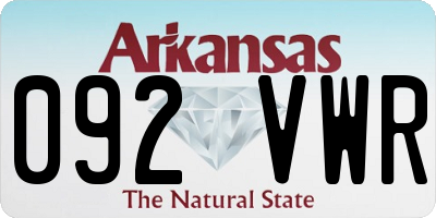 AR license plate 092VWR