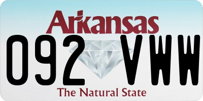 AR license plate 092VWW