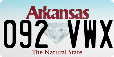 AR license plate 092VWX