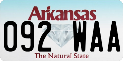 AR license plate 092WAA
