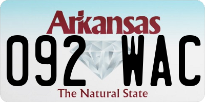 AR license plate 092WAC