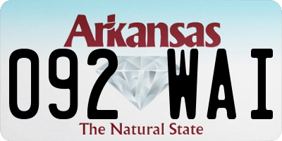 AR license plate 092WAI