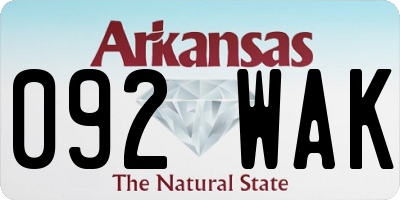 AR license plate 092WAK