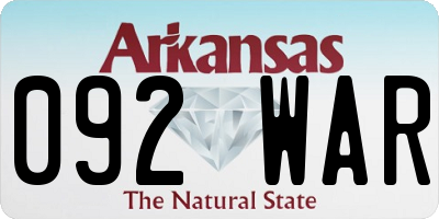 AR license plate 092WAR