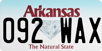 AR license plate 092WAX