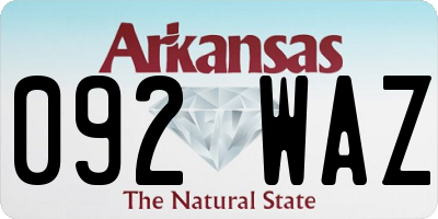 AR license plate 092WAZ