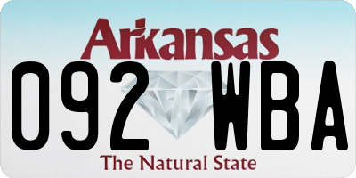 AR license plate 092WBA
