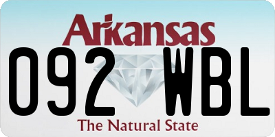 AR license plate 092WBL