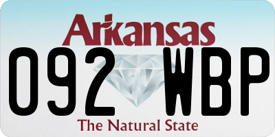 AR license plate 092WBP