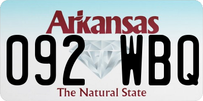 AR license plate 092WBQ