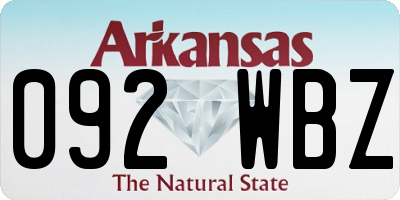 AR license plate 092WBZ