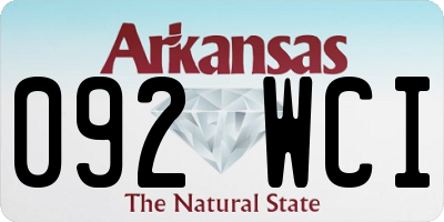 AR license plate 092WCI