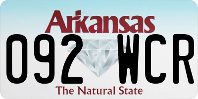 AR license plate 092WCR