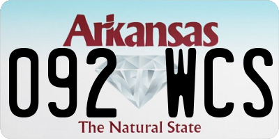 AR license plate 092WCS