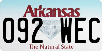 AR license plate 092WEC