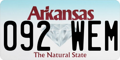 AR license plate 092WEM