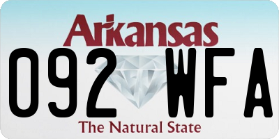 AR license plate 092WFA
