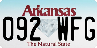 AR license plate 092WFG